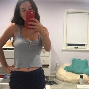 Brandy Melville blue and white stripped tank top